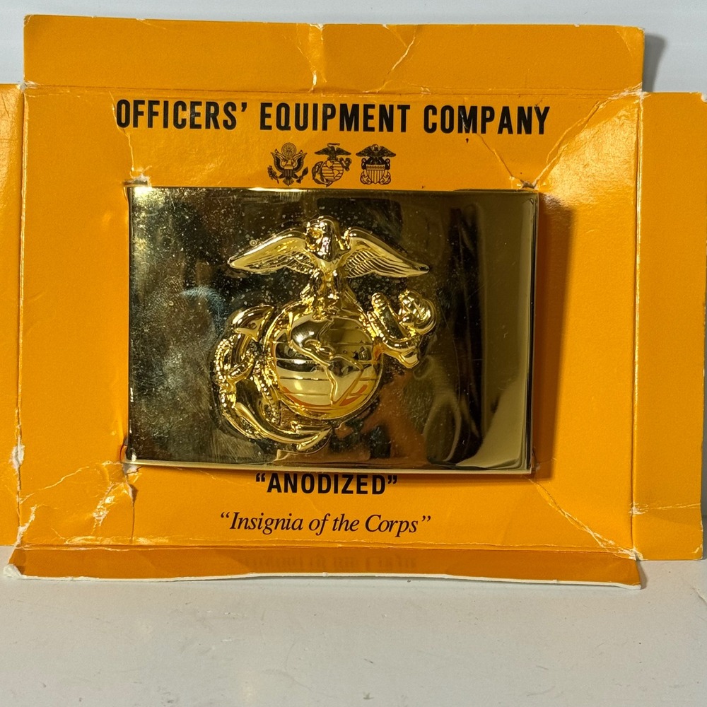 Officers Equipment Company USMC Belt Buckle Anodized Insignia of the Corps Gold